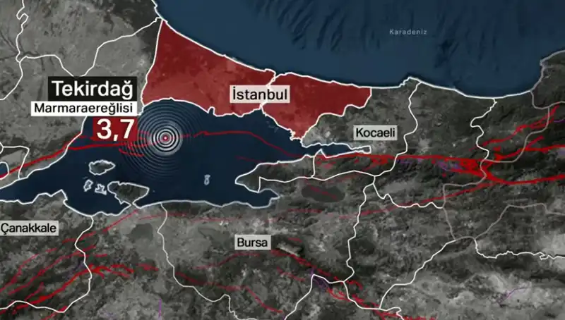 Marmara Denizi'nde Şok Eden Deprem: 3,7 Büyüklüğünde Sarsıntı